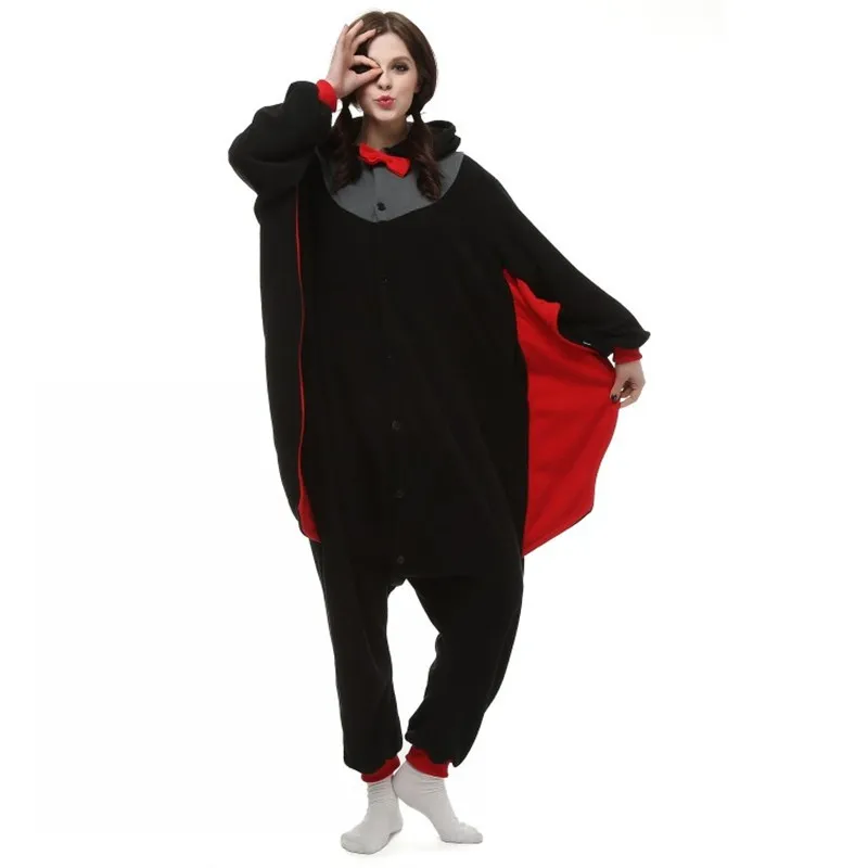 Neues Vampir-Teufel-Kostüm, Onesies für Erwachsene, schwarzer Fledermaus-Mann, böse Fledermaus, Cosplay-Onesies, Halloween-Party, Cape-Kleid, Kostüme, Cartoon-Fledermaus-Overall