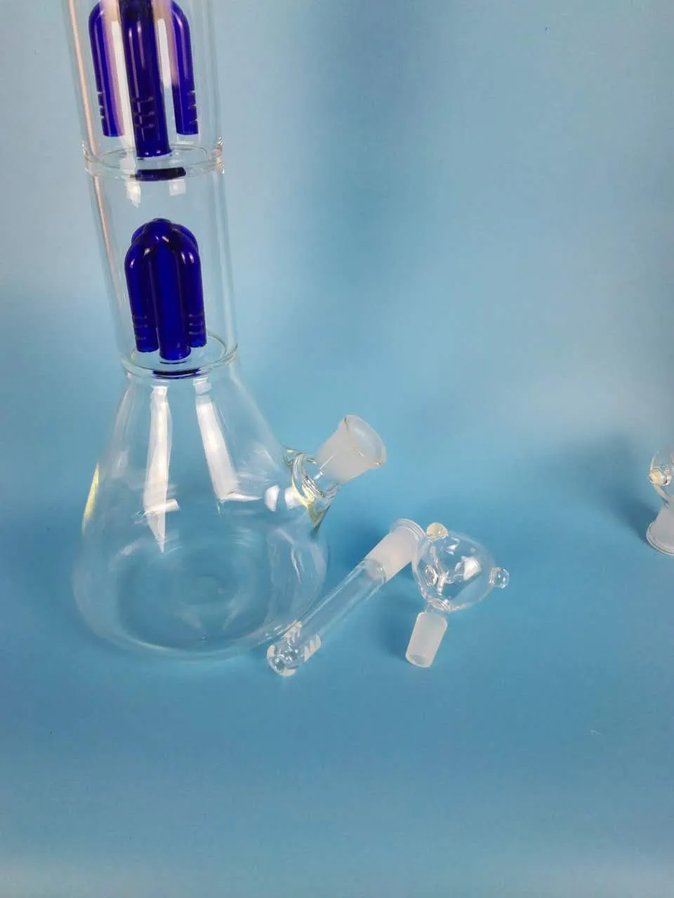 h:38CM d;12.5cm Triangular transparent glass glass water pipe water pipe