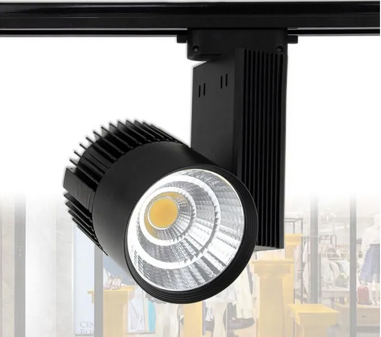 30W 따뜻한 차가운 흰색 COB LED 트랙 전구 대만 칩 스포트 라이트 85-265 볼트 LED 벽 트랙 조명