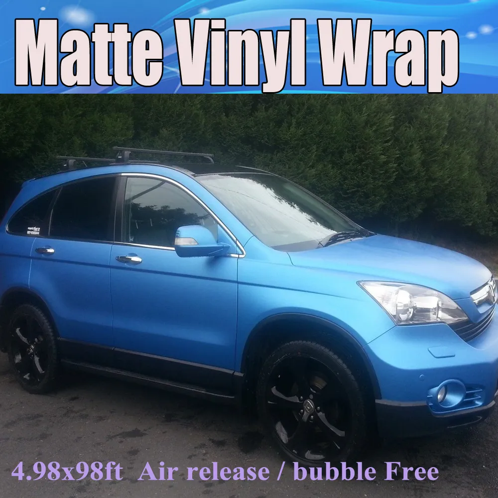 Wysokiej jakości matowa perłowa błękitna winylowa winylowa z Air Chanle Full Car Wrap Pearl Blue Matt Film Vehicle