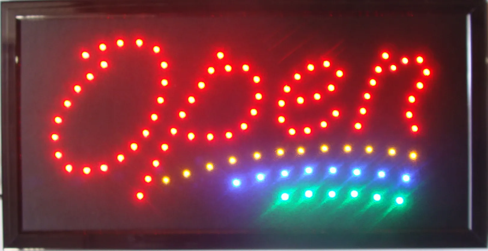 10 x 19 inches animerad rörelse LED Neon Light Open Sign med 3-vägs switch och kedja