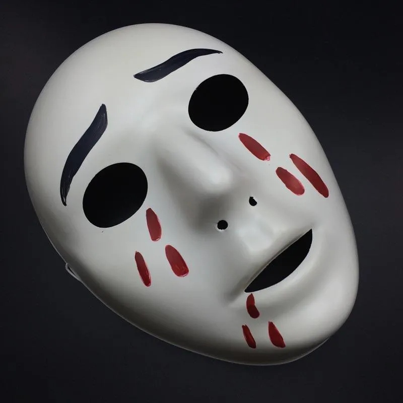 Red Tear Sad Mask Full Face White Mask Halloween Party Mask Mardi Gras Dance PVC Mask 