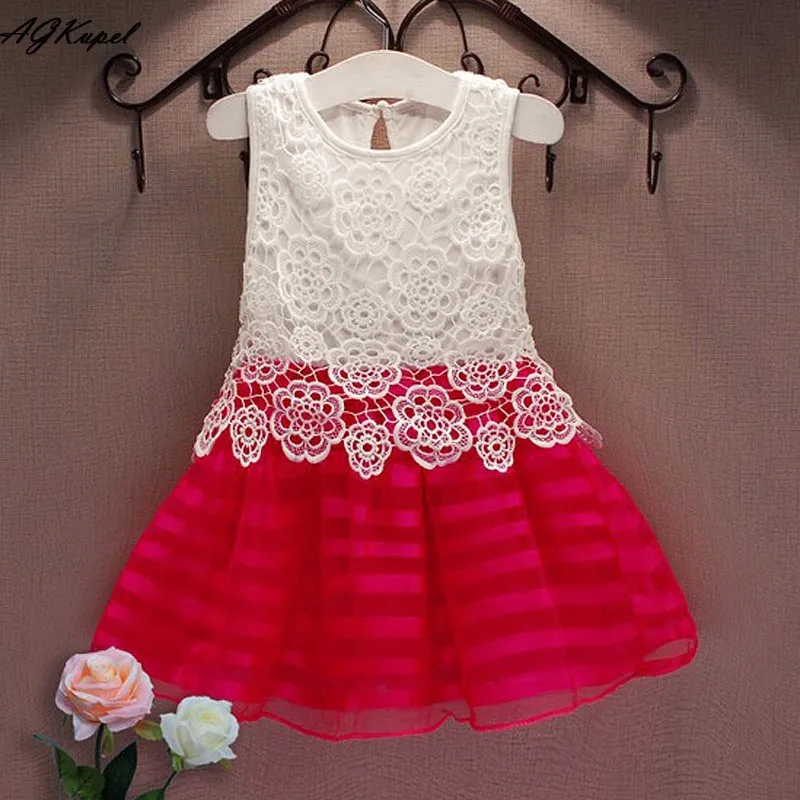 Meninas do bebê Vestidos Crianças Vestido De Renda para Meninas Sem Mangas Princesa Colete Vestido de Festa Roupas de Meninas Roupas Infantis Criança Roupas Infantis