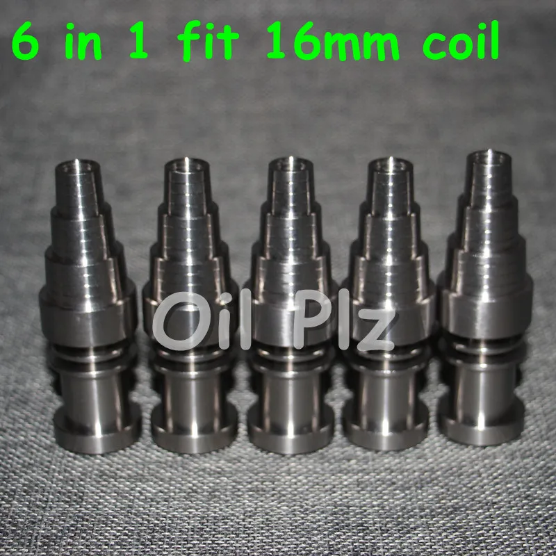 Handverktyg Universal 6 i 1 Domeless Titanium Nails 10mm 14mm 18mm Joint för manlig och kvinnlig nagel GR2 Fit 16mm värmespole6300985