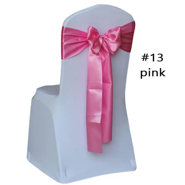 Champagne Satin Chair Sashes Bow Slipsar för bröllopsfest Juldekoration Ornament 7 * 108 '' 'Linne bord löpare kjol wrapping presentöverlägg