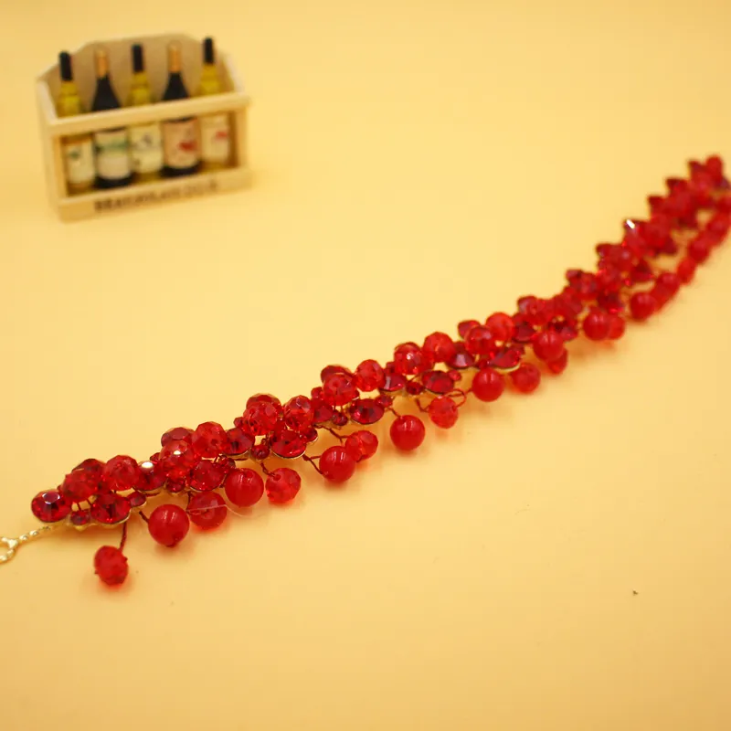 Goedkope Rode Legering Kristallen Bruidshoofdbanden Bruidsaccessoires Bruiloft Haarband 29 cm Lengte 3 cm Breedte1255859