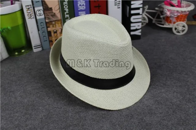 Vogue Homens e Mulheres Chapéus de Palha Panamá Tamanho Infantil Moda de Verão Fedora Chapéu de Aba Mesquinha Pais Bonés de Sol 8 Cores