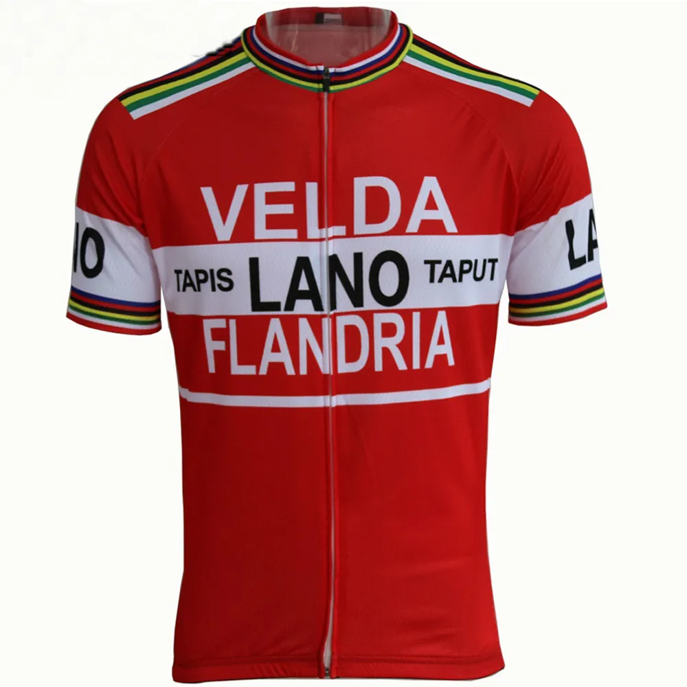 2019 Velda Flandria Ciclismo Jersey Hombres Verano Ciclismo Ropa Manga