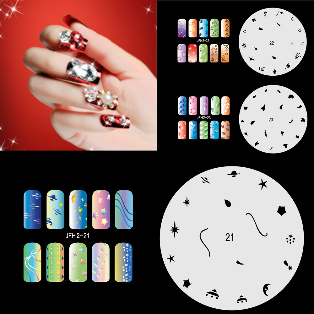 20Psc2017 New Fashion Airbrush Nail Stencils Set 21 40 Tools Diy Airbrushing  Template Sheet For Airbrush Kit Nail Art Paint From Taylory, $13.2