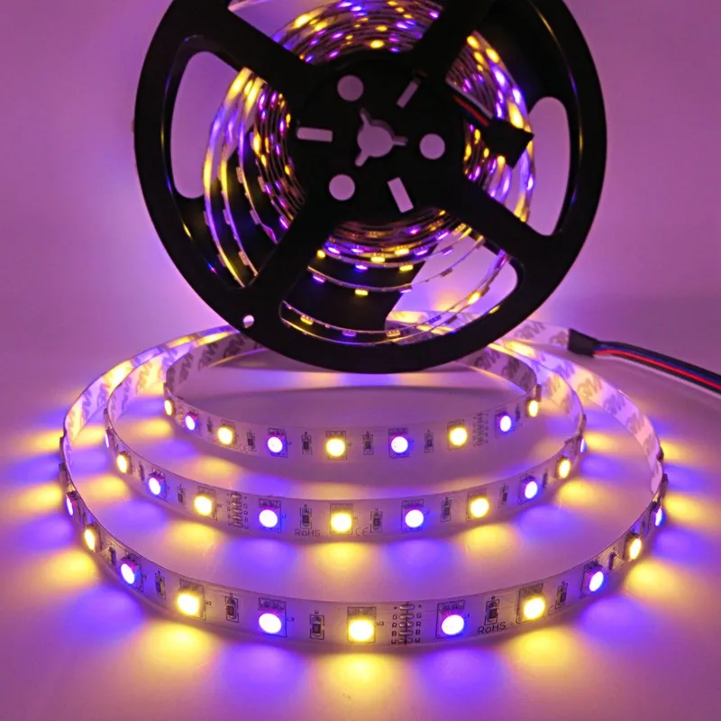 LED Strip 5050 RGBW DC12V 60LED / M RGBW + Biały / RGBW + Ciepły Biały Elastyczne LED Light Non-Waterproof 5m 300ED 5050 LED LED Light DC12V Elastyczny