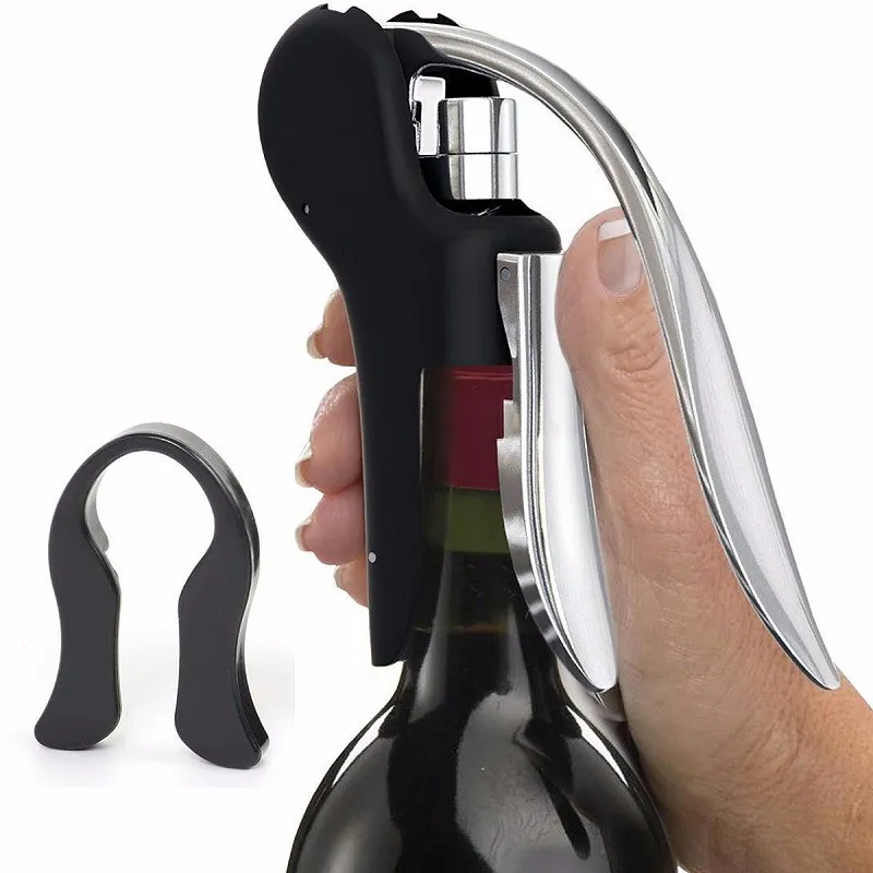 Ny kaninhandtag Style CorksCrew Wine Bottle Opener med Folie Cutter Replacement CorksCrew med folie cutter och ersättare korkskruv