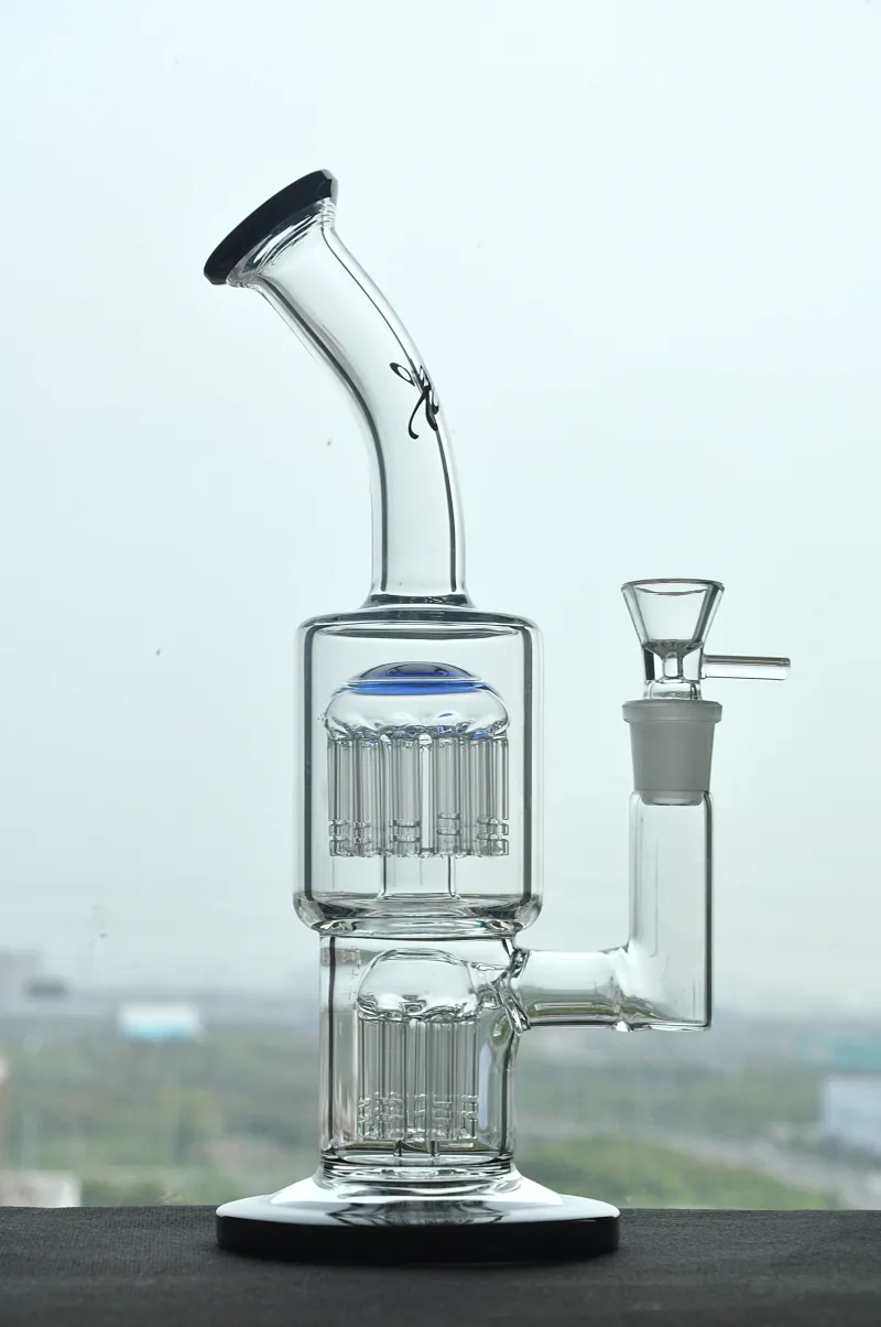 Narguilé en verre TORO bongs à double bras diffus arbre perc fumer pipe à eau barboteur plate-forme pétrolière avec joint de 18 mm