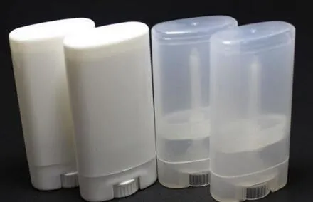 Tubes de baume à lèvres ovales vides en plastique, 1000 pièces15ml, conteneurs de déodorant, rouge à lèvres blanc clair, Tubes à lèvres Cool à la mode, DIY bricolage