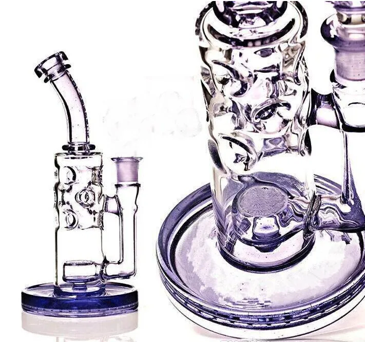Purple glass bongs dab rigs oil rig honeycomb perclator gorgeous glass smoking water pipes