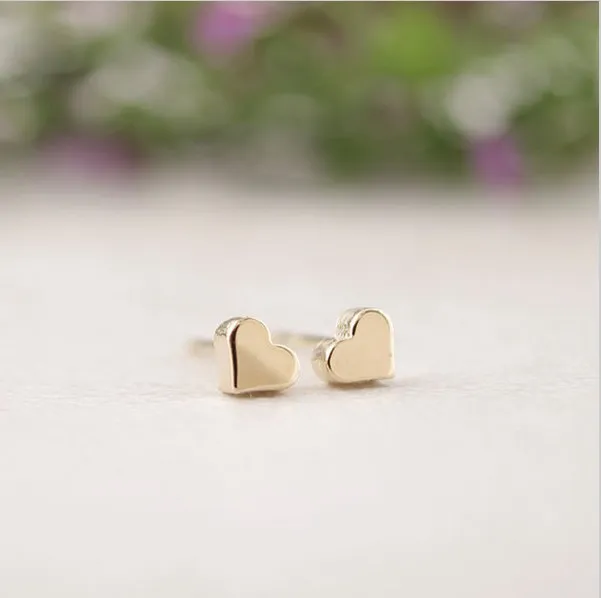 Peach Heart Stud Earrings Compound New Fashion Women's Carring Wable