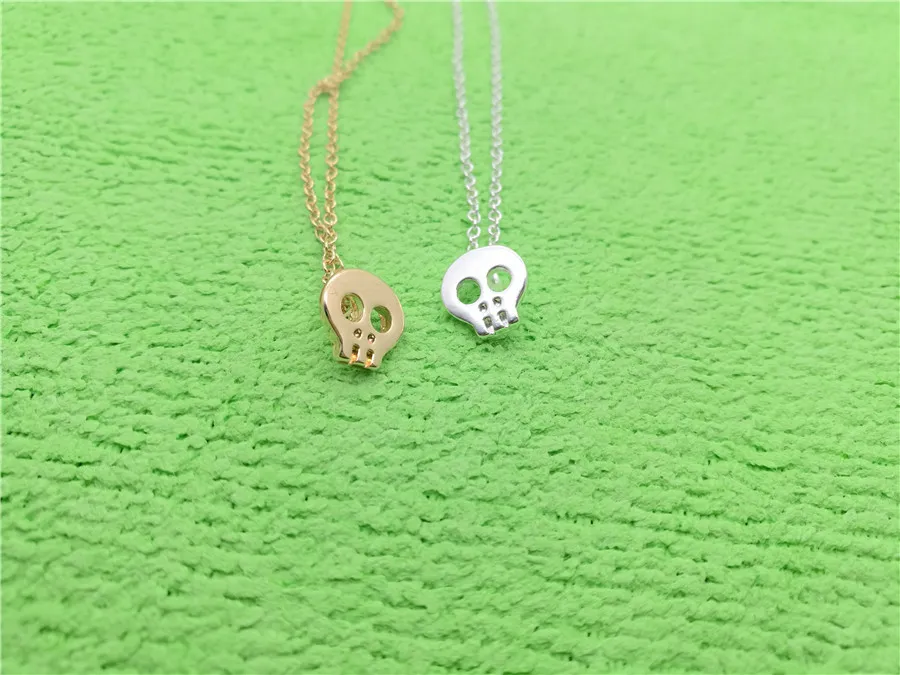 Tiny Sugar Skull Necklace Cute Skeleton Necklace Simple Animal Skull Face Head Necklaces for women