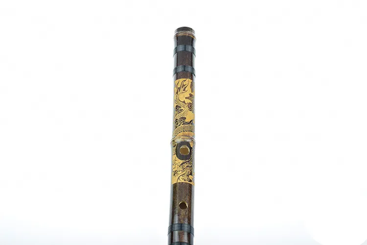 Kinesisk flöjt Xiao Bamboo Pipe Professional Musical Instrument Woodwind Bambu En snidad Dragon Flöjt Shichiku Tie Nylon Line lämplig för beg