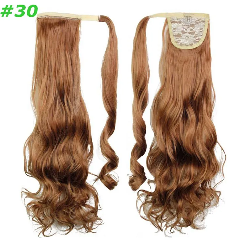 Clip PoneyTail Extensions de cheveux Synthétiques Morceaux de cheveux ondulés bouclés 24Inch 120g Dessin Pony Tails Femmes Mode