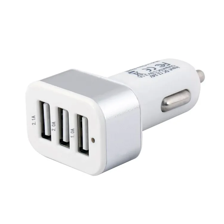 4.1A 3 porte Caricabatterie rapido Caricabatterie USB Caricabatteria da auto Traver Adattatore automatico iPhone 5 6S 7 Plus Samsung HTC Huawei Sony Cellulare Tablet PC