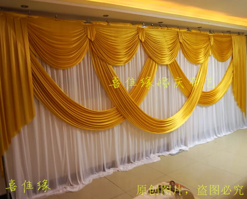 6M wide designs wedding stylist swags for backdrop Party Curtain Celebration Stage 20ft wide backdrop drapes