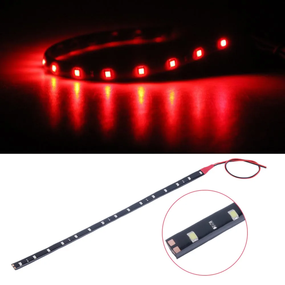 Bande de LED étanche 15LED/30cm 3528 12V DC SMD bandes de voiture LED flexibles haute puissance, blanc/bleu/rouge/vert/jaune