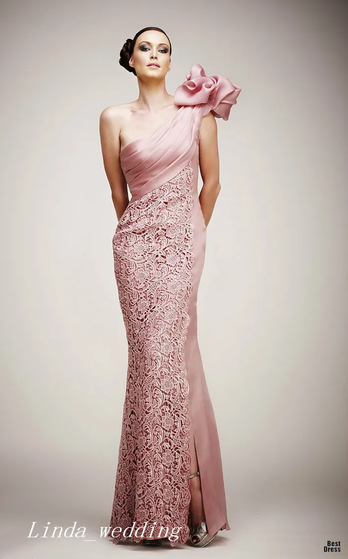 Nieuwe Tony Ward Avondjurk Haute Couture Mermaid One Shoulder Long Lace Party Town Vrouwen Jurk