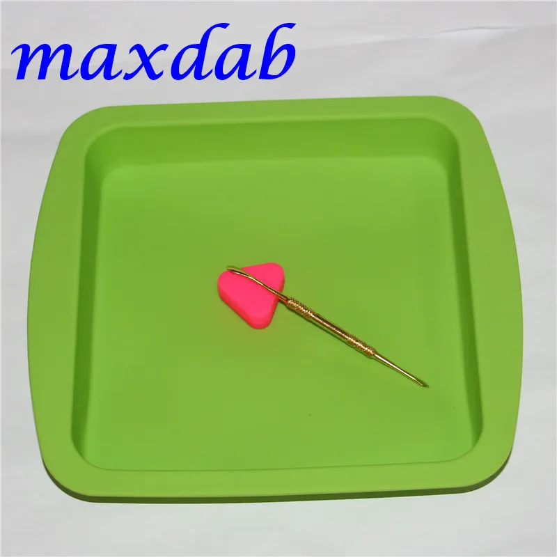 hot DHL silicone wax dish deep pan jar square shape 8"X8" friendly Non Stick smoking pipe Container Concentrate food grade silicon tray