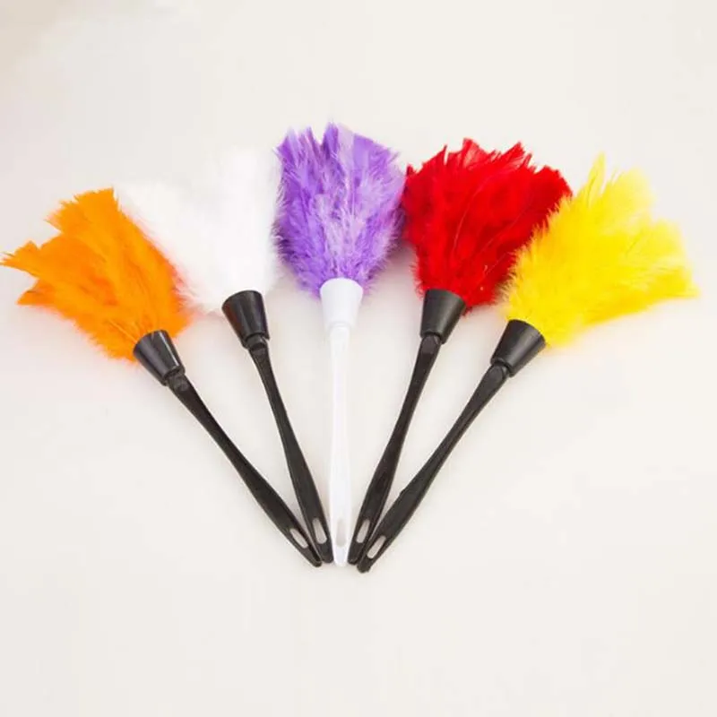 Liyeehao Handmade Duster Real Ostrich Feather Duster, Mini Anti-Static Feather Dusters Cleaning Tool With Wooden Handle, For Books For Keyboard, Washable - View #6
