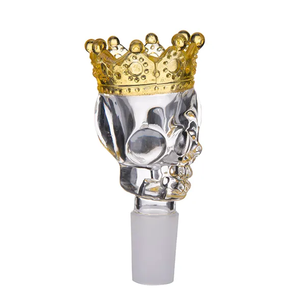 BIG Size Skull Style Herb Holder Smoking Accessories With Crown Glass Bowl Glass Slide Smoke Accessory For Bong 340