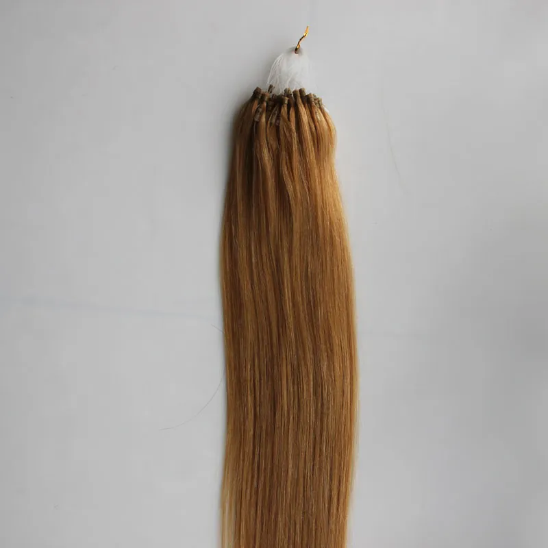 # 27 Morango B Londe Loop Reta Micro Anel Cabelo 1G / Strand 50s / Pack 50g 7A Brasileiro Virgem Habilitar Honey Loira 4B 4C