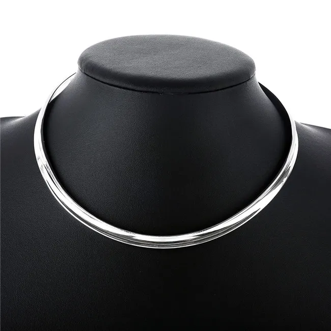 Brand new Smooth Collars plated sterling silver necklace STSN109,hot sale fashion 925 silver necklace factory direct sale 