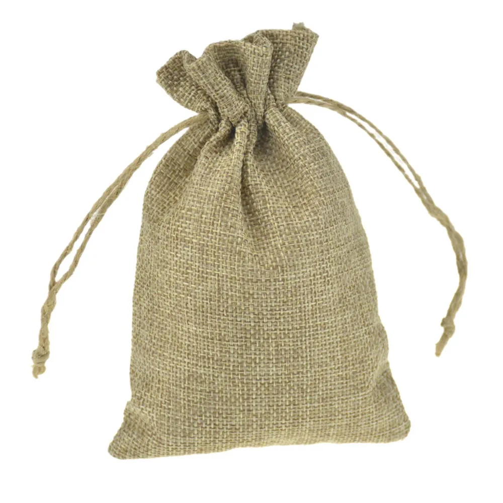 Jute Gfit Bags many size Jute Sack Custom Logo Vintage Jewelry Drawstring Pouches Packaging case Wedding Favor holder