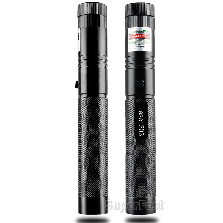 High Power Laser 303 Green Laser Pointer Pen Adjustable Focus Matchs laser light In Retail box DHL 