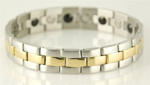 316L stainless steel men's health magnetic energy link chain bracelets 4 in 1 inlay factory wholesale