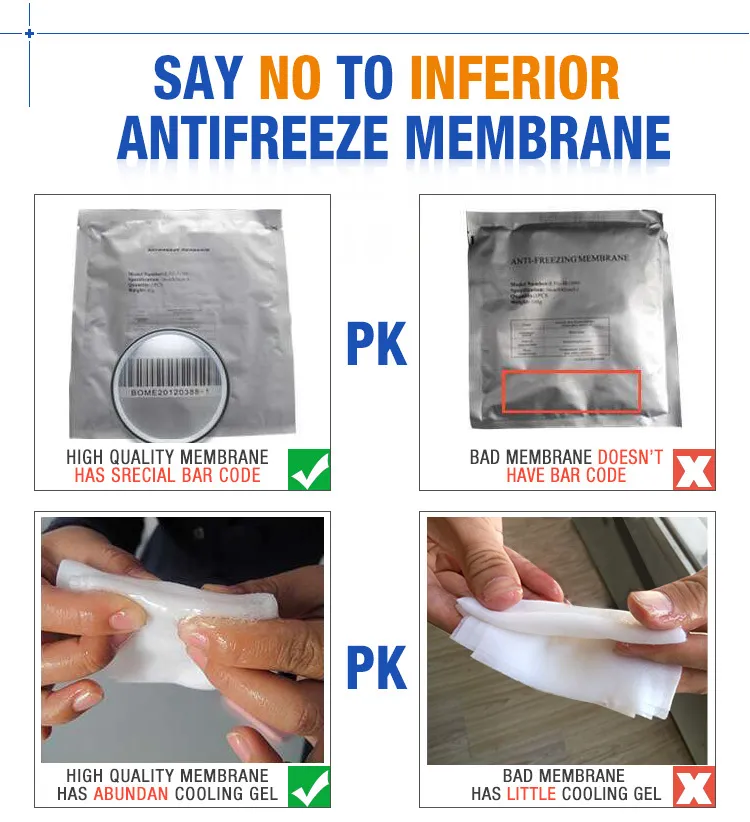 Antifriz Membranlar Freeze Fat anti soğutma filmi pedi antifriz membran kriyoterapi için yağ donma serin heykel tedavisi DHL Ücretsiz