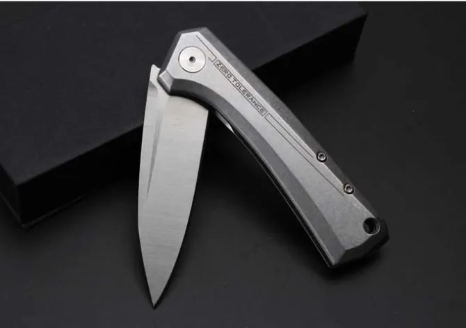 Sıfır tolerans ZT0808 Taktik Katlanır Bıçak D2 Blade KVT Rulman Sistemi Çelik Titanyum Alaşım Kolu Kamp Survival Çakı EDC