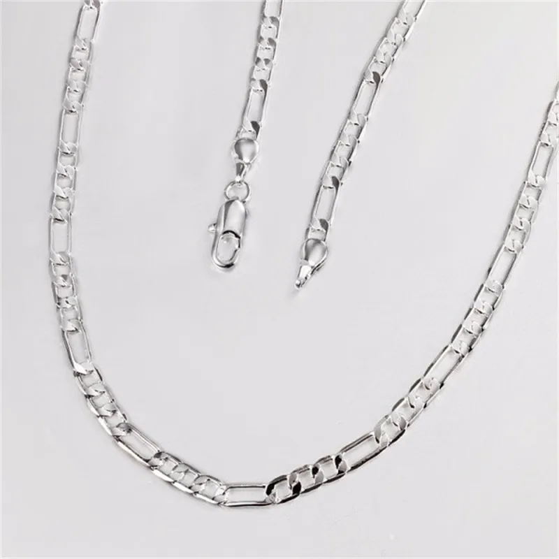 YHAMNI Marca Uomo Donna Collana in argento sterling 925 Gioielli di moda 16-24 pollici Lunga 4 mm Larghezza Collana a catena intera N102217o