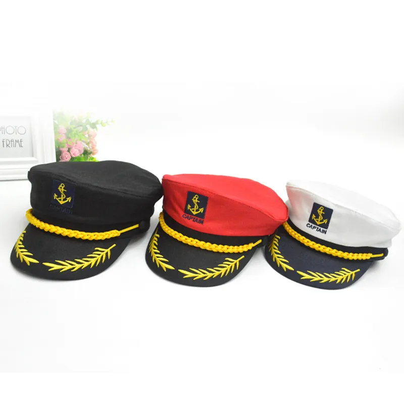 Whole Unisex Naval Cap Cotton Cappelli militari Fashion Cosplay Sea Captain's Hats Caps Army Caps for Women Men Boys Girls Sailor 263F