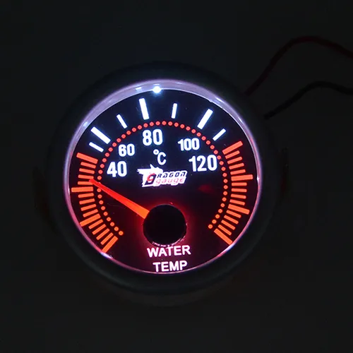 52mm rétro-éclairage blanc voiture moto jauge de température de l'eau unité 40-120 C compteur de température de l'eau