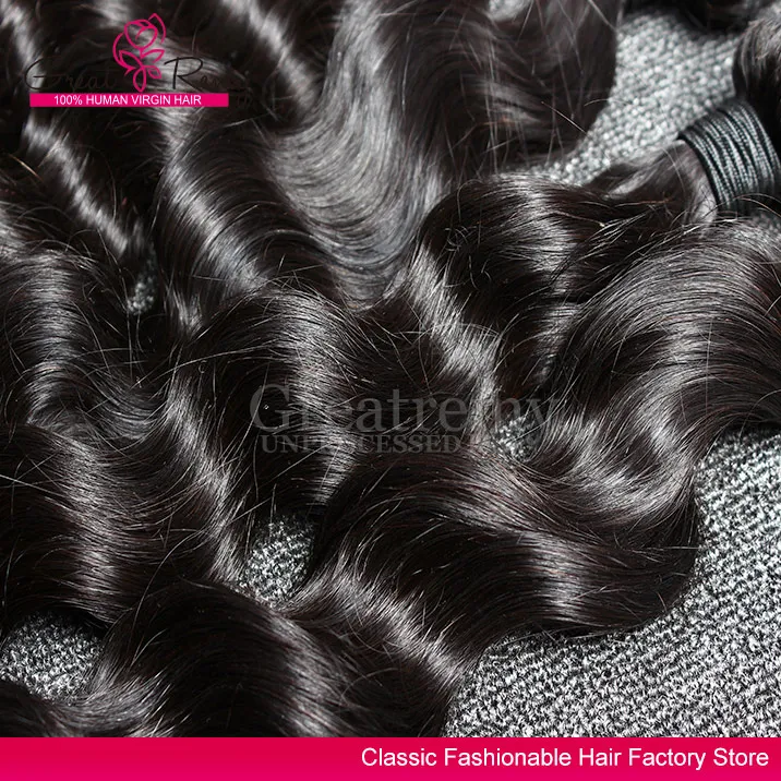 DHGate 4 sztuk / partia Natural Black Loose Curl Wave Remy Virgin Human Hair Extension Najwyższej Jakości Malezyjski Włosy Tkactwo Greatrze Szybka Wysyłka