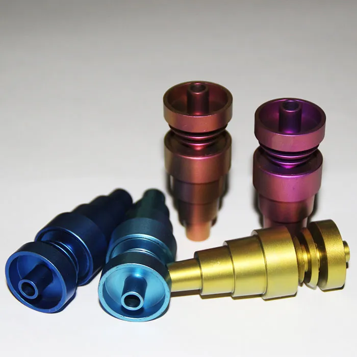 Blue Green Gold Orange Red Domeless GR2 Titanium Nail 6 i 1 Joint 18,8mm och 14,4 mm och 10 mm för glasbongar