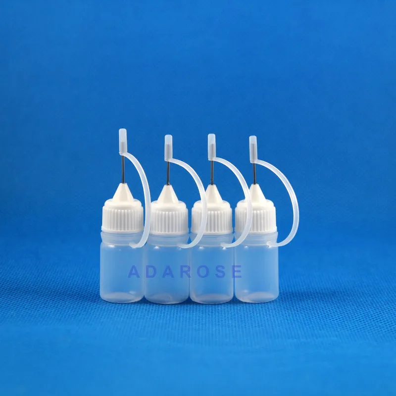 100 pièces 3 ML LDPE pointe d'aiguille métallique bouchon d'aiguille flacon compte-gouttes en plastique pour bouteilles compressibles liquides