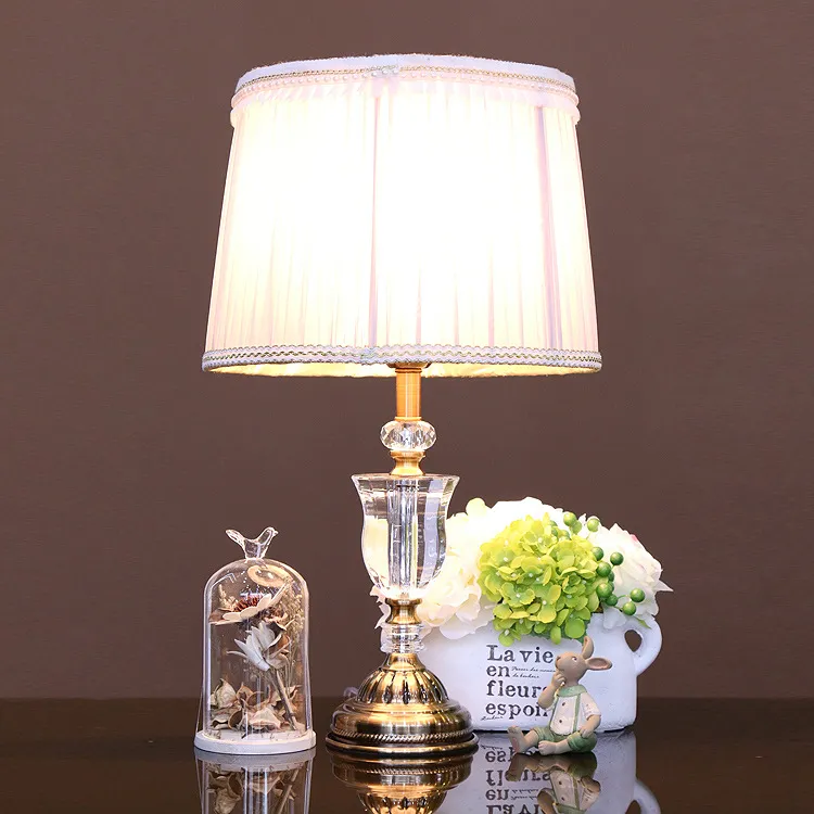 Luxury K9 Crystal Vintage Crystal Table Lamps For Living Room