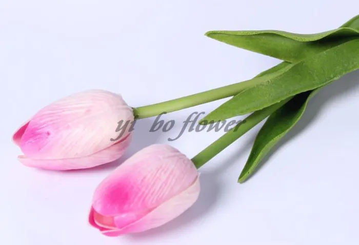 tulipanes de látex Artificial PU Flower Bouquet Real Touch Flores para la decoración del hogar Flores decorativas de boda 11 Opción de colores