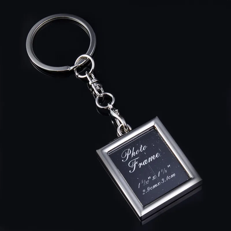 Foto Rahmen Schlüsselbund Handtasche Metall Schlüsselanhänger Werbegeschenk Trinket für Männer Frauen akzeptieren LOGO