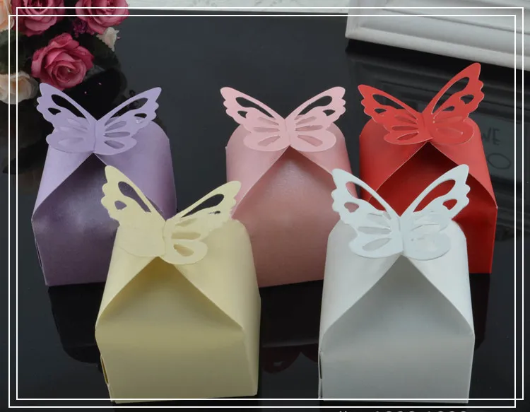 Butterfly Party Wedding Favor Prezent Cukierki Bomboniere Pudełka Baby Shower Kreatywny I Radosny Box Butterfly Party Dekoracje Ślubna Dekoracje