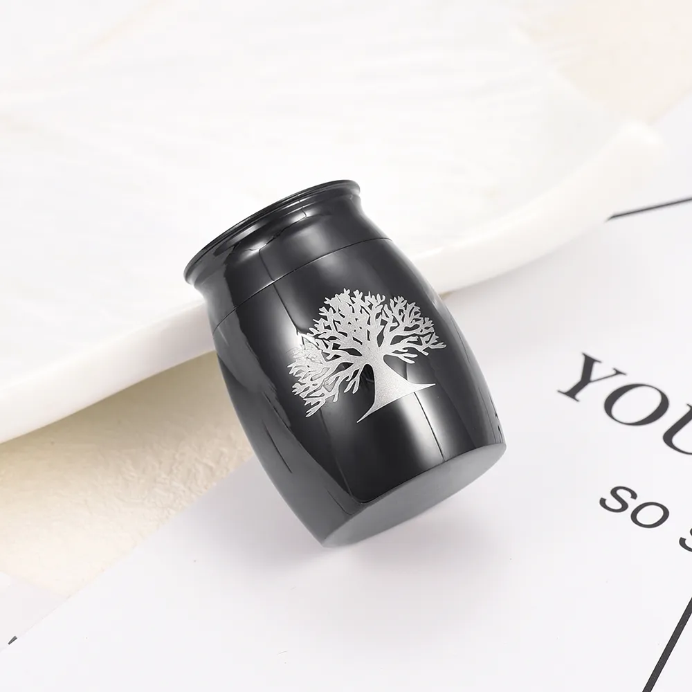 Mini Cremation Urn voor Pet Ashes Sieraden Life Tree Roestvrijstalen Memorial Keepsake