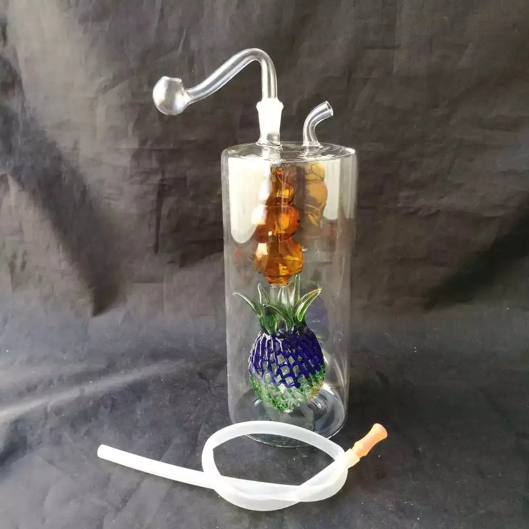 Narguilé d'ours ananas, bongs en verre en gros, tuyau d'eau en verre, narguilé, accessoires pour fumeurs,