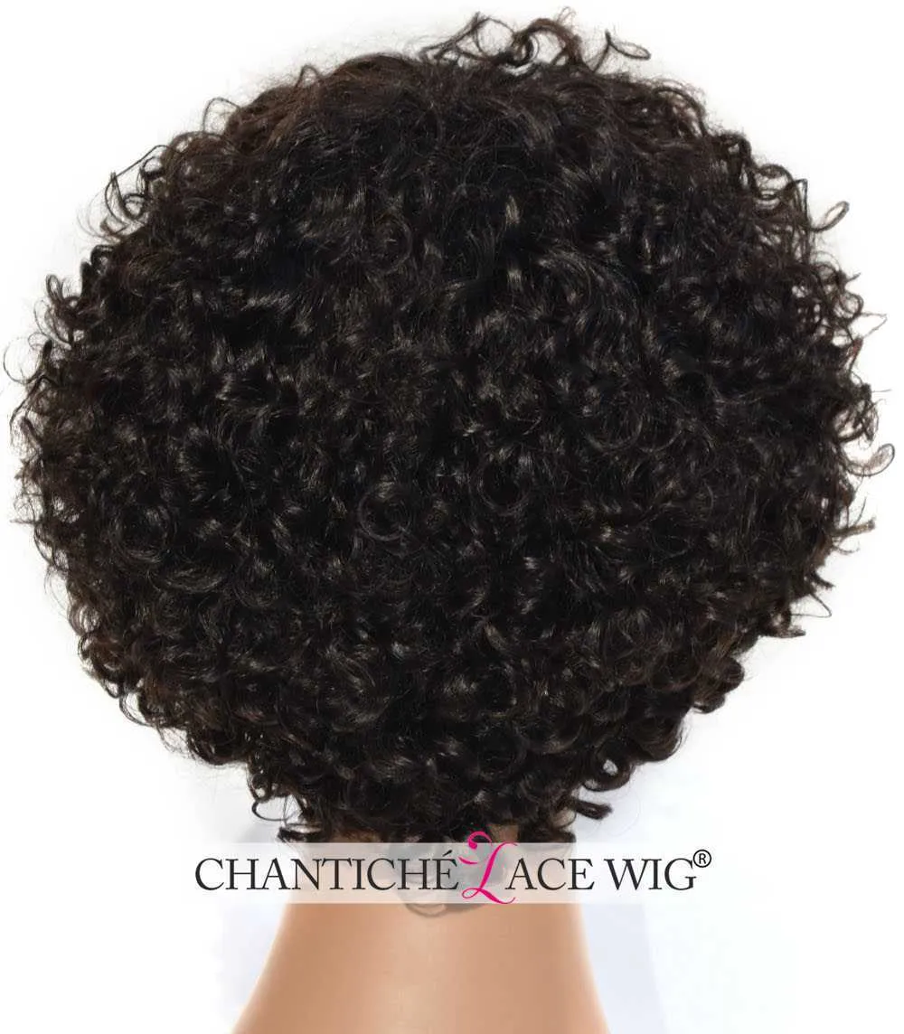 Breve BOB parrucche afro vergini ricci crespi peruviani capelli umani donne nere