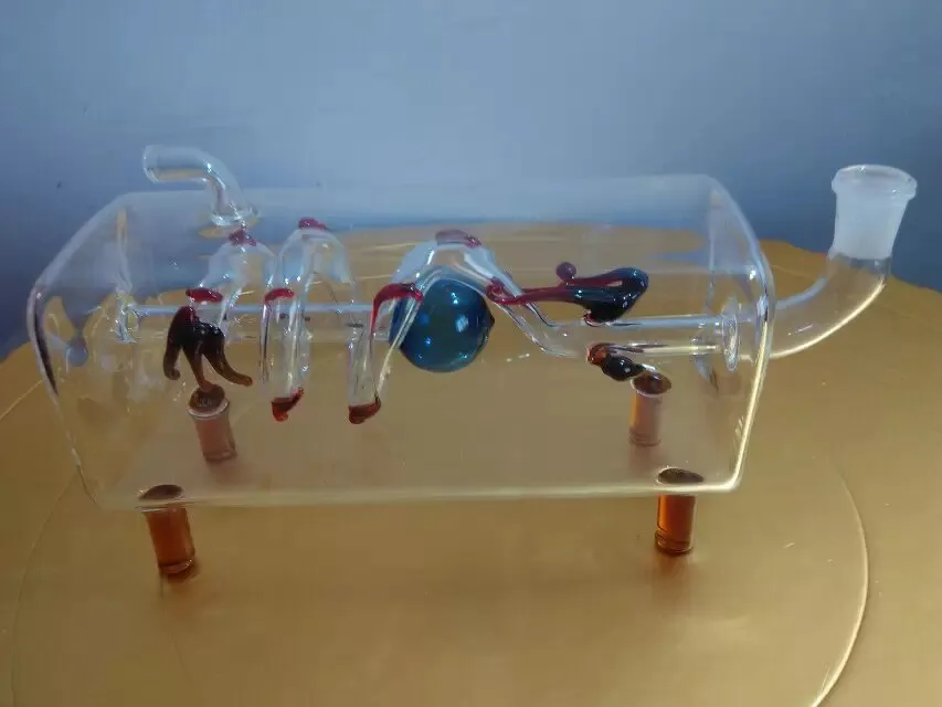Tubo orizzontale drago tubo fumo acqua drago, bong di vetro all'ingrosso, narghilè di vetro, accessori tubi di fumo